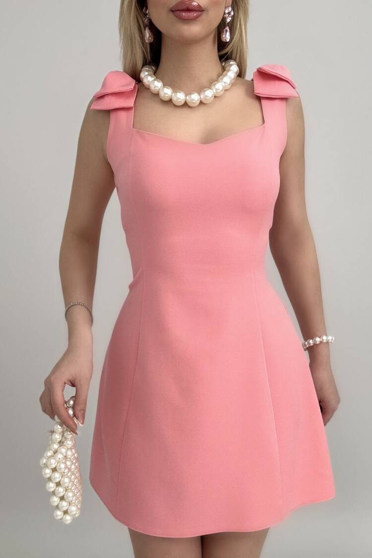 Off Shoulder Bow Mini Dress