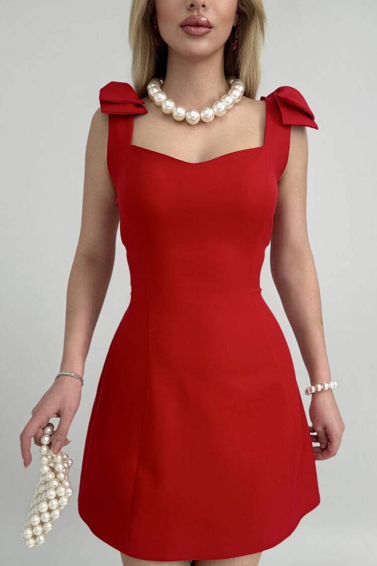 Off Shoulder Bow Mini Dress