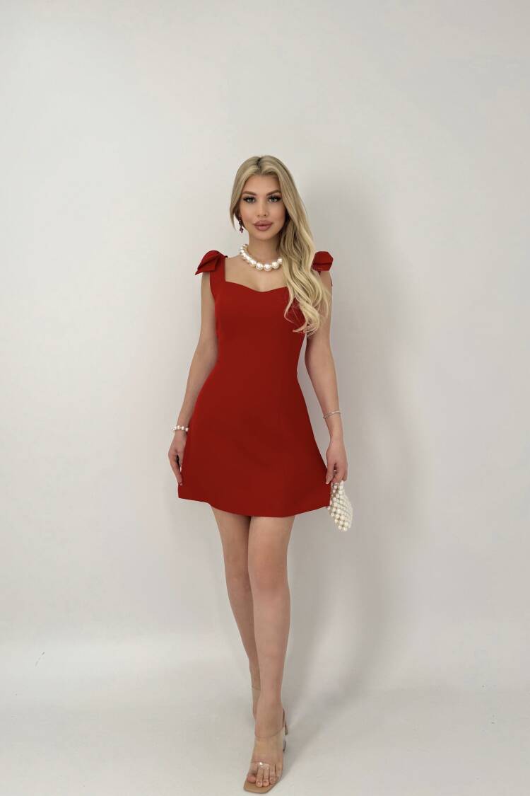 Off Shoulder Bow Mini Dress