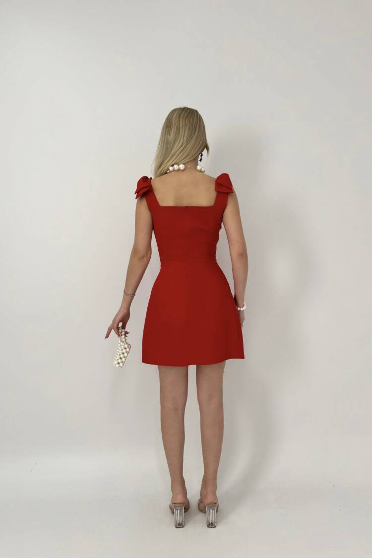 Off Shoulder Bow Mini Dress