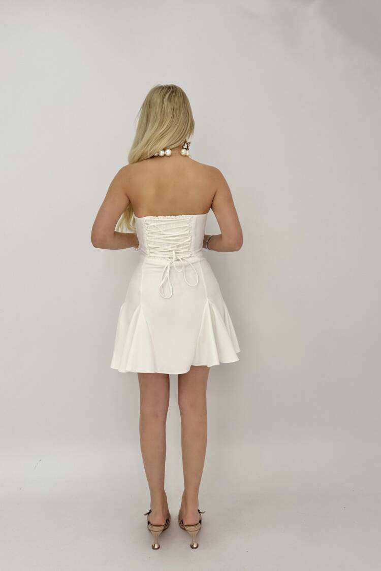 Front Bow Back Gown Short Dress