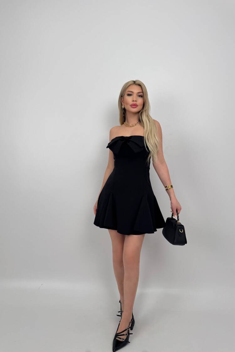 Front Bow Back Gown Short Dress