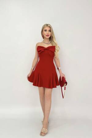 Front Bow Back Gown Short Dress - Brand: Miss Janell - Women's Clothing Wholesale - Globality Store