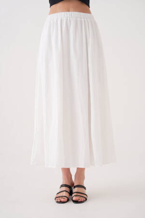 Ecru Voile Fabric Ruffle Long Lined Skirt 29062 - Brand: First Angels - Women's Clothing Wholesale - Globality Store