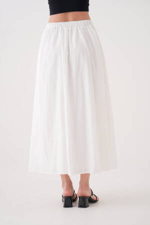 Ecru Voile Fabric Ruffle Long Lined Skirt 29062 - Brand: First Angels - Women's Clothing Wholesale - Globality Store