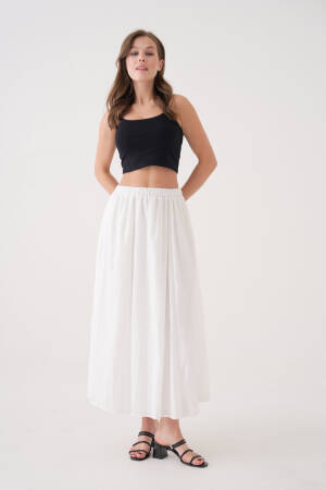 Ecru Voile Fabric Ruffle Long Lined Skirt 29062 - Brand: First Angels - Women's Clothing Wholesale - Globality Store