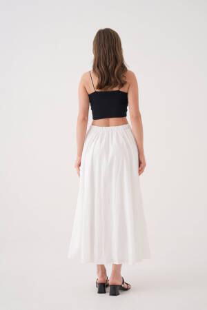 Ecru Voile Fabric Ruffle Long Lined Skirt 29062 - Brand: First Angels - Women's Clothing Wholesale - Globality Store