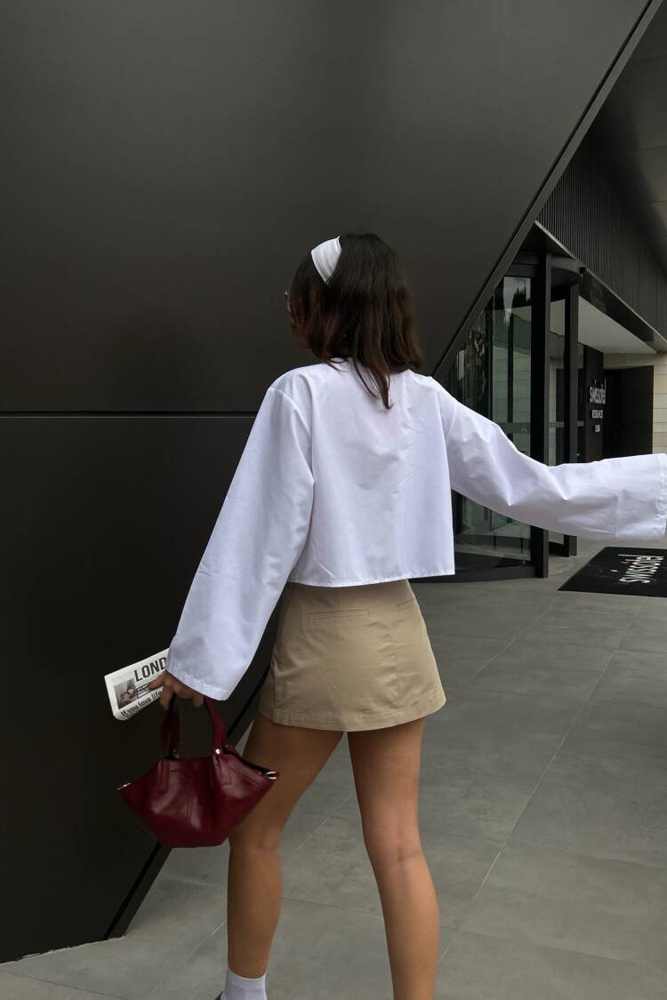 Poplin Front Tie Blouse 29085