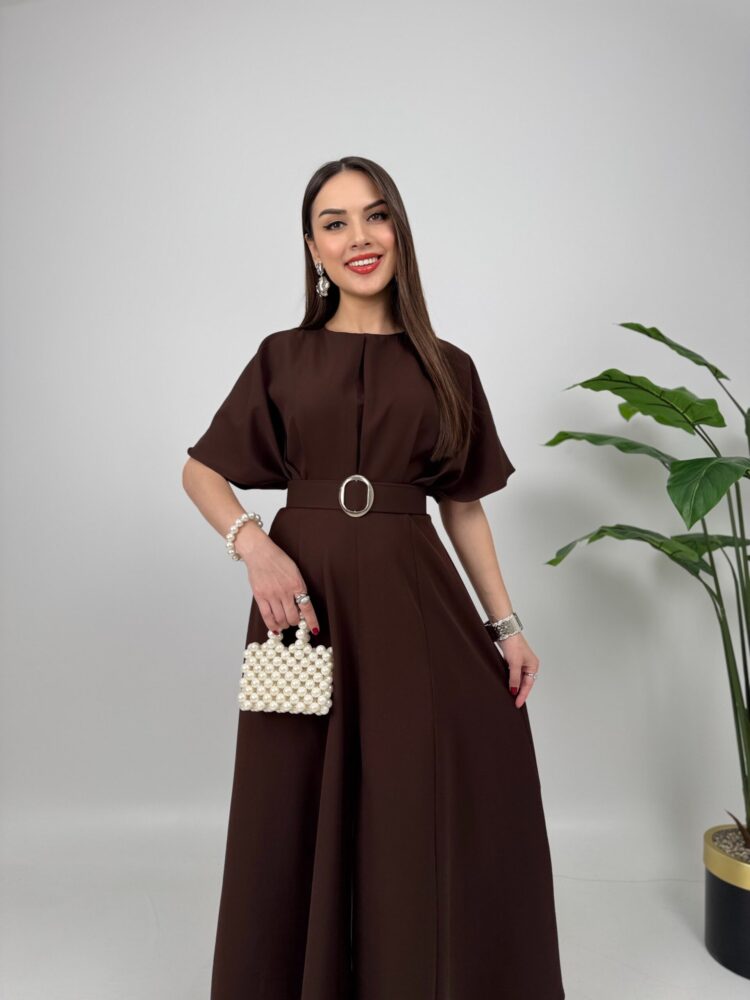 Atlas Fabric Belted Dress