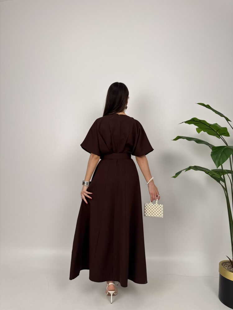 Atlas Fabric Belted Dress
