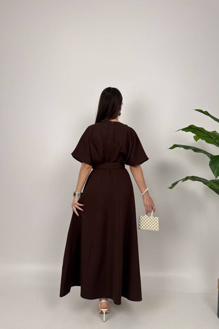 Atlas Fabric Belted Dress