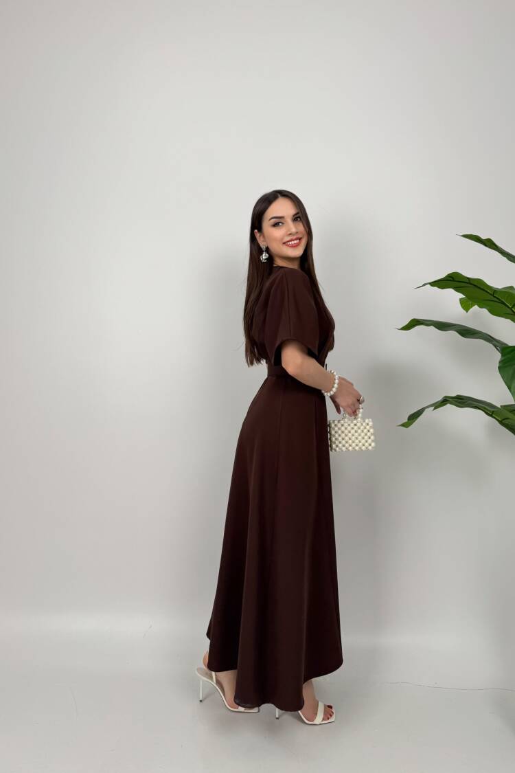 Atlas Fabric Belted Dress