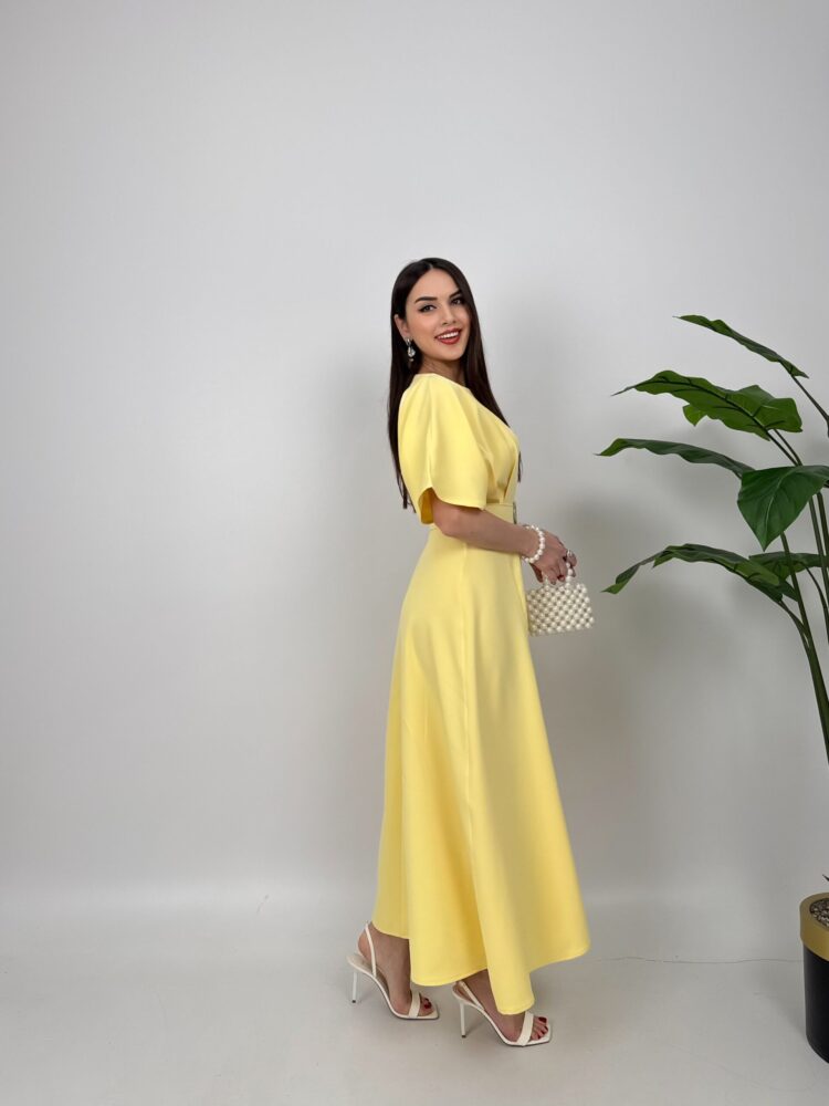 Atlas Fabric Belted Dress