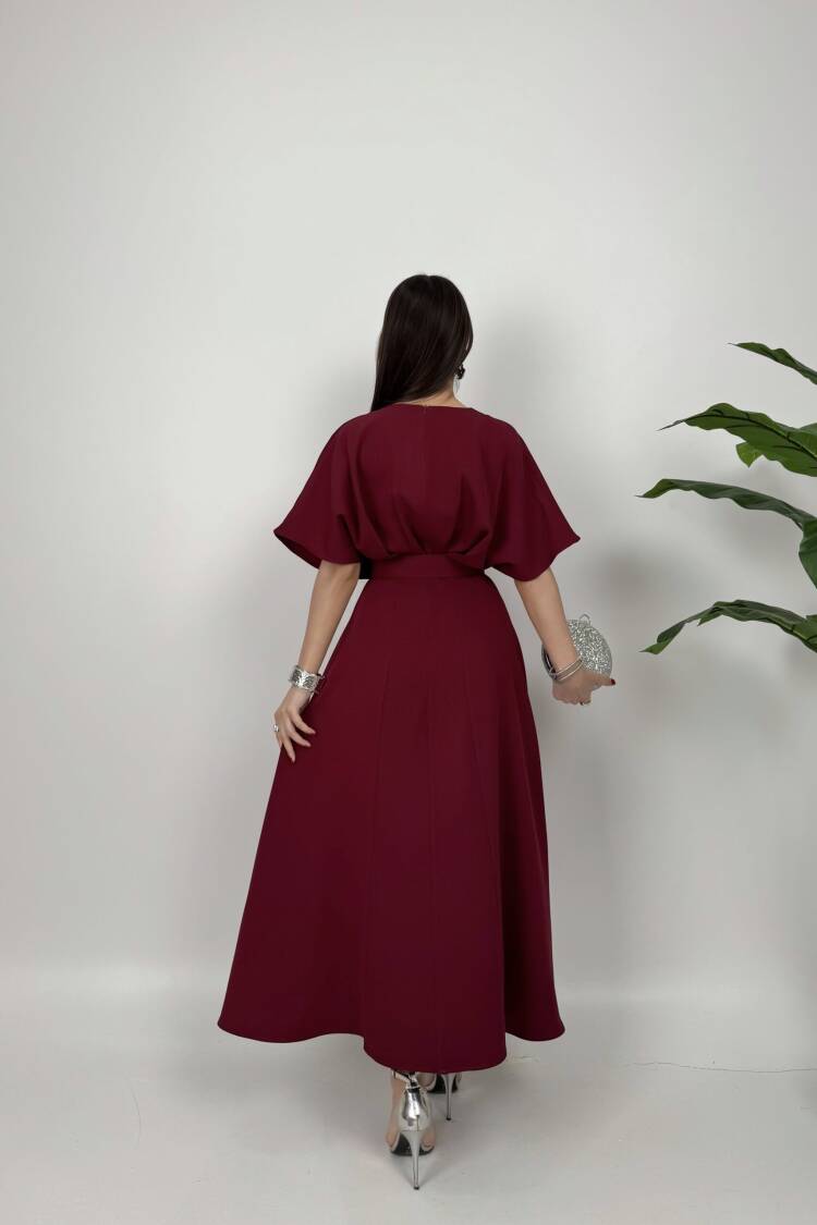 Atlas Fabric Belted Dress