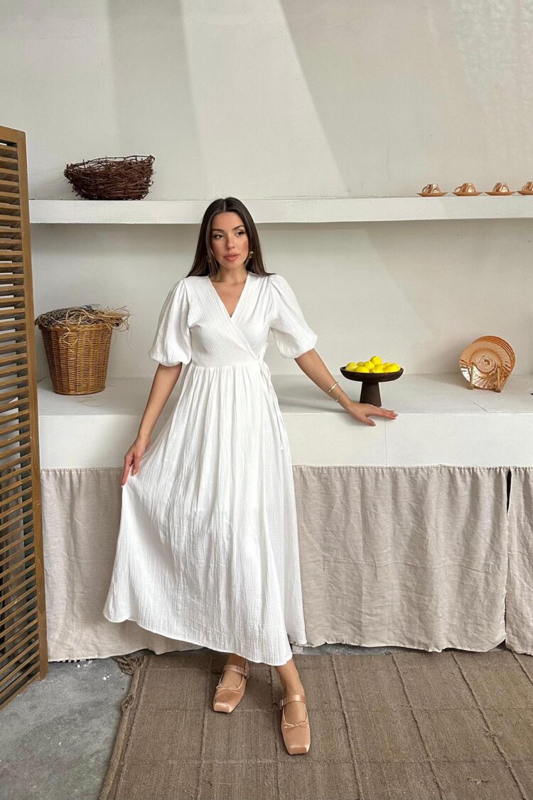 WholesaleMueslin Long Dress - Brand: Elisa - Women's Clothing Wholesale - Globality Store