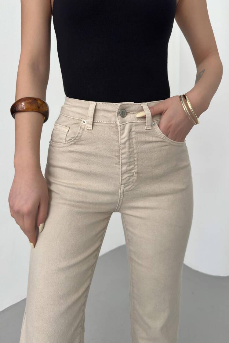 Women's High Waist Half Spanish Leg Antique Jeans