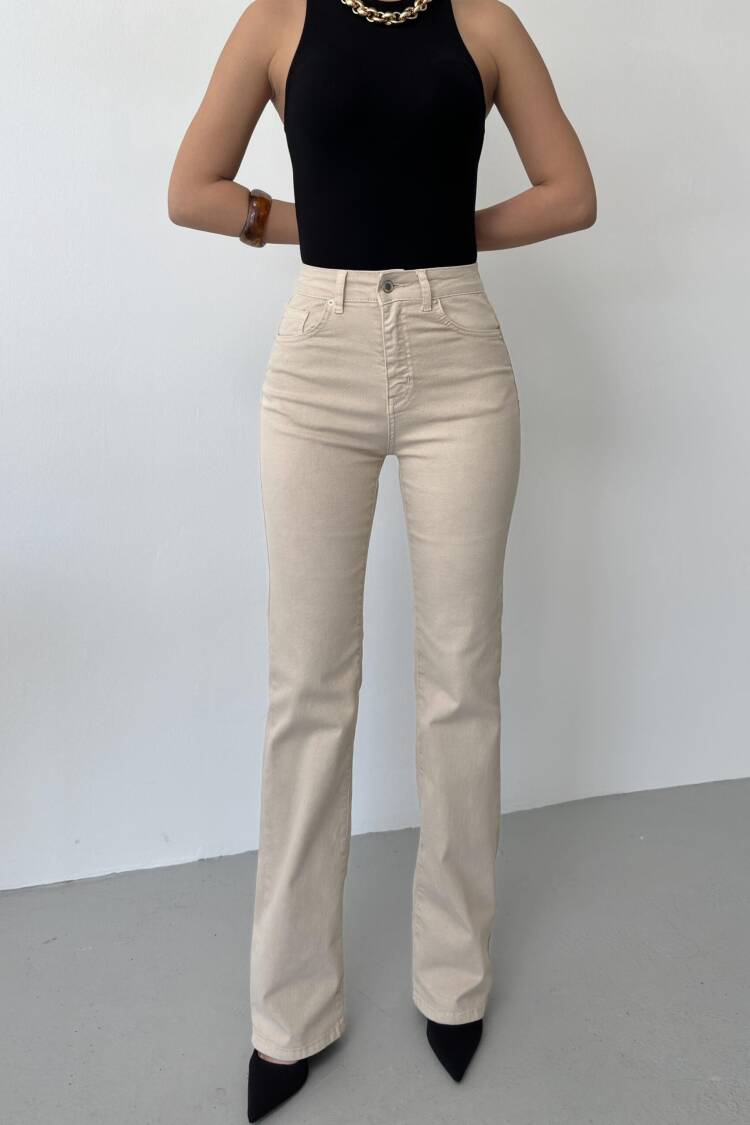 Women's High Waist Half Spanish Leg Antique Jeans
