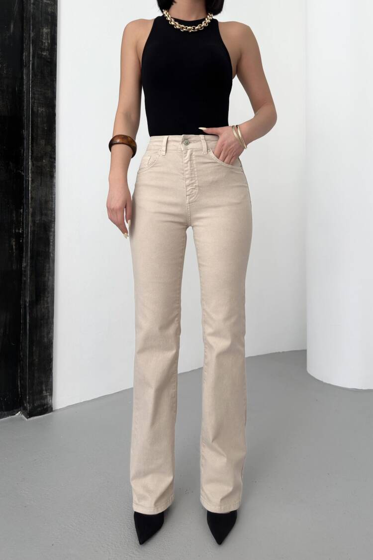 Women's High Waist Half Spanish Leg Antique Jeans