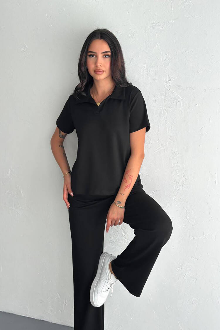 Pocket Shirt Collar Modal Tracksuit Set