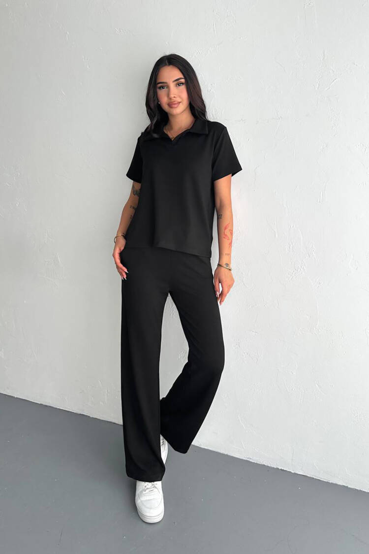 Pocket Shirt Collar Modal Tracksuit Set