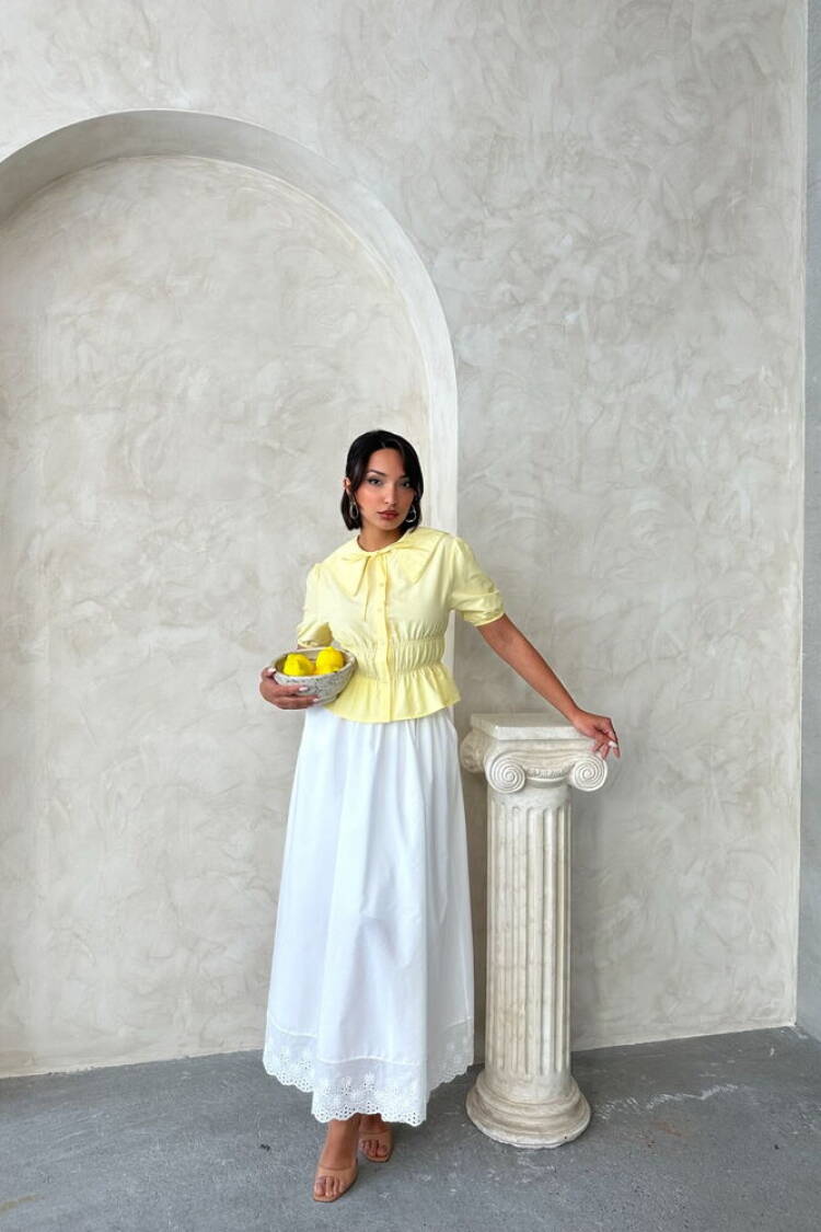 Collar Detailed Ruffle Shirt