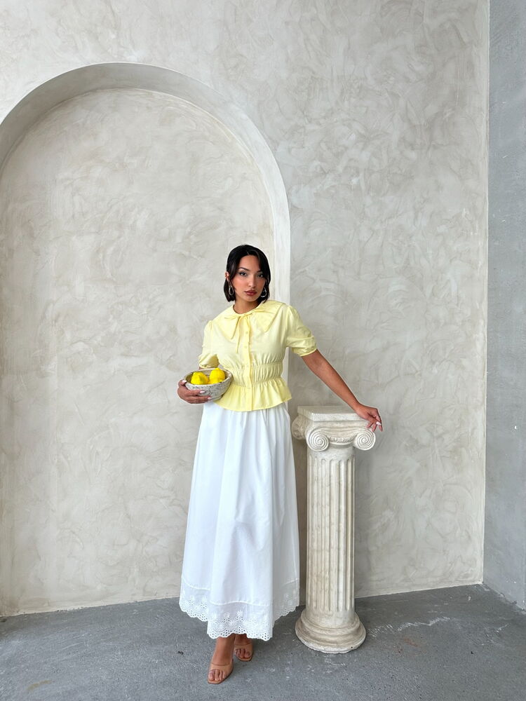 Collar Detailed Ruffle Shirt