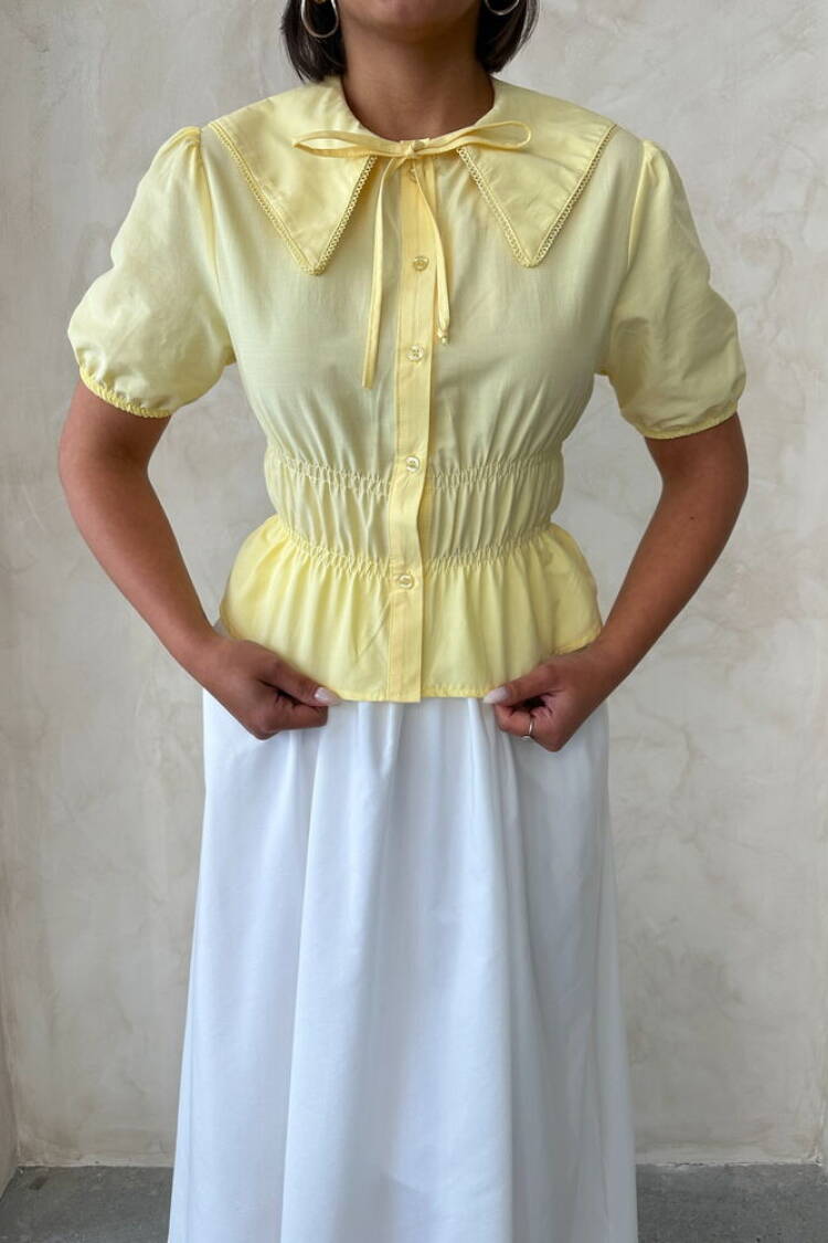 Collar Detailed Ruffle Shirt