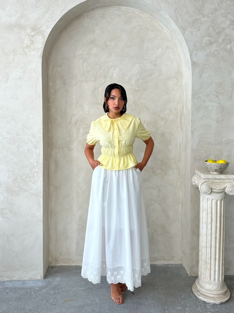 Collar Detailed Ruffle Shirt