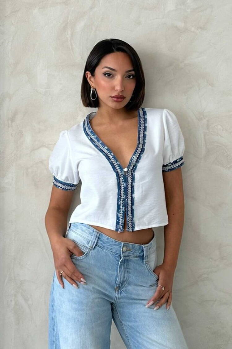 Denim Detailed Jacket - Brand: Topshow - Women's Clothing Wholesale - Globality Store