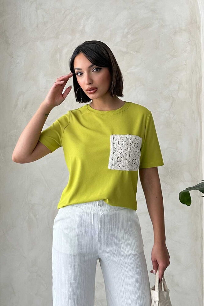 Pocket Detailed T-Shirt - Brand: Topshow - Women's Clothing Wholesale - Globality Store