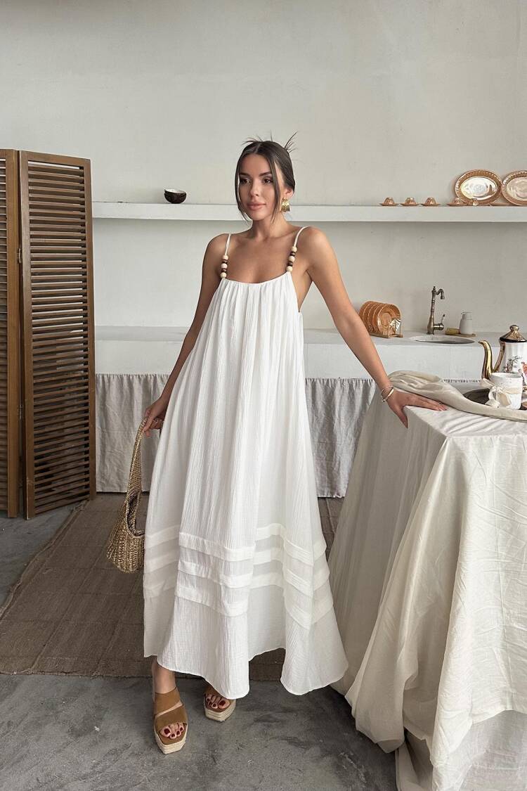 WholesaleStrappy Mueslin Dress