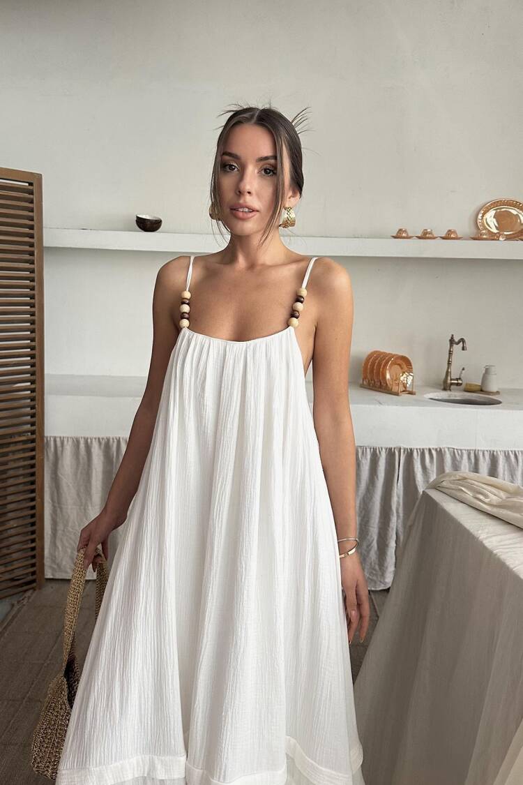 WholesaleStrappy Mueslin Dress