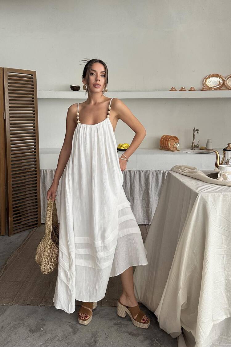 WholesaleStrappy Mueslin Dress