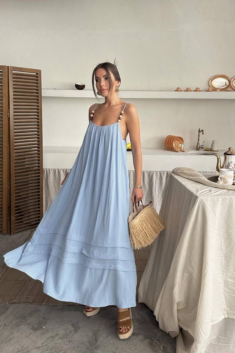 WholesaleStrappy Mueslin Dress