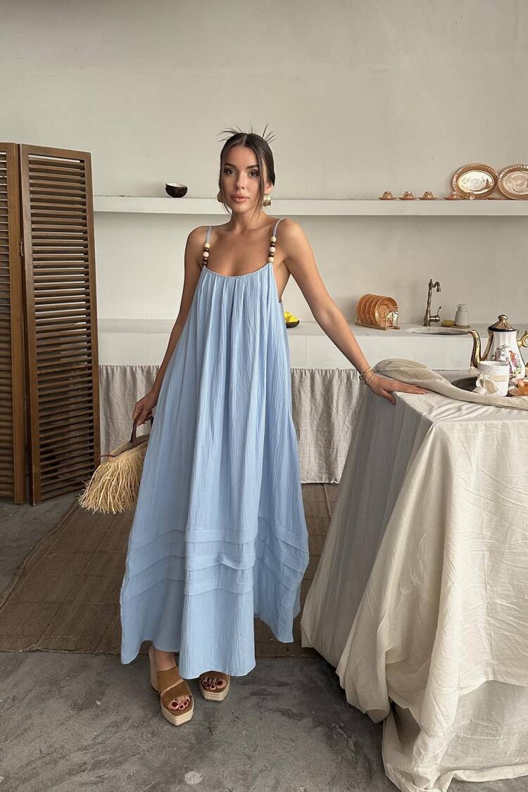 WholesaleStrappy Mueslin Dress