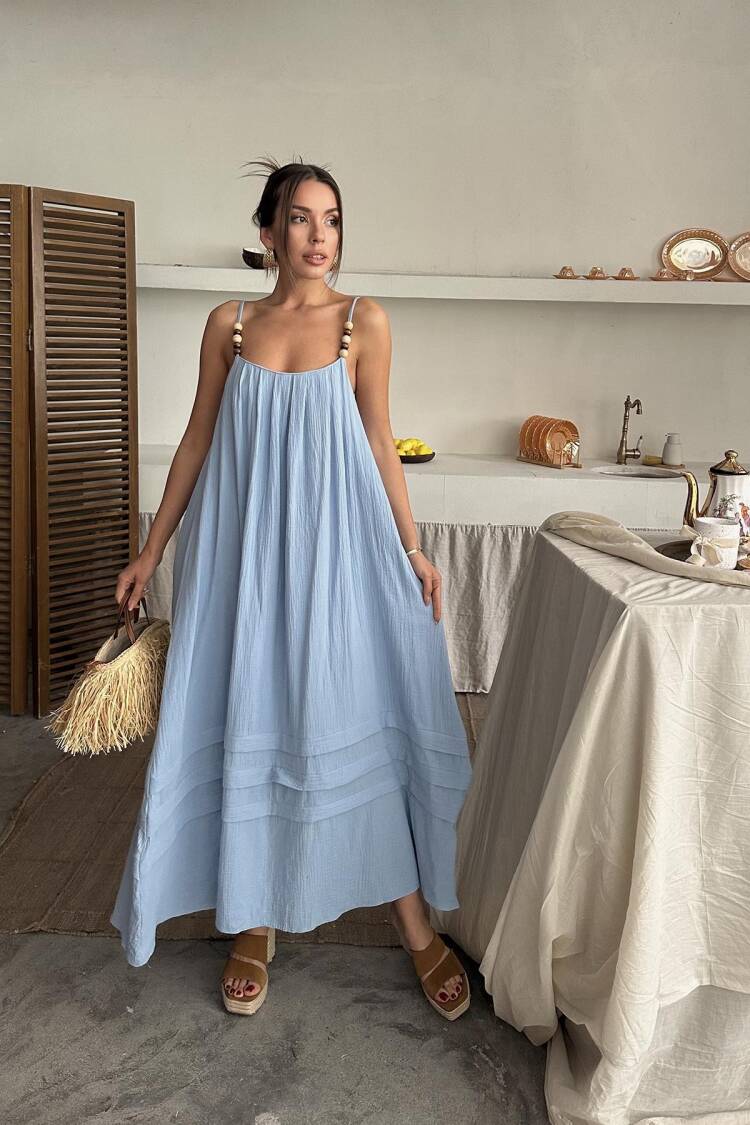 WholesaleStrappy Mueslin Dress - Brand: Elisa - Women's Clothing Wholesale - Globality Store