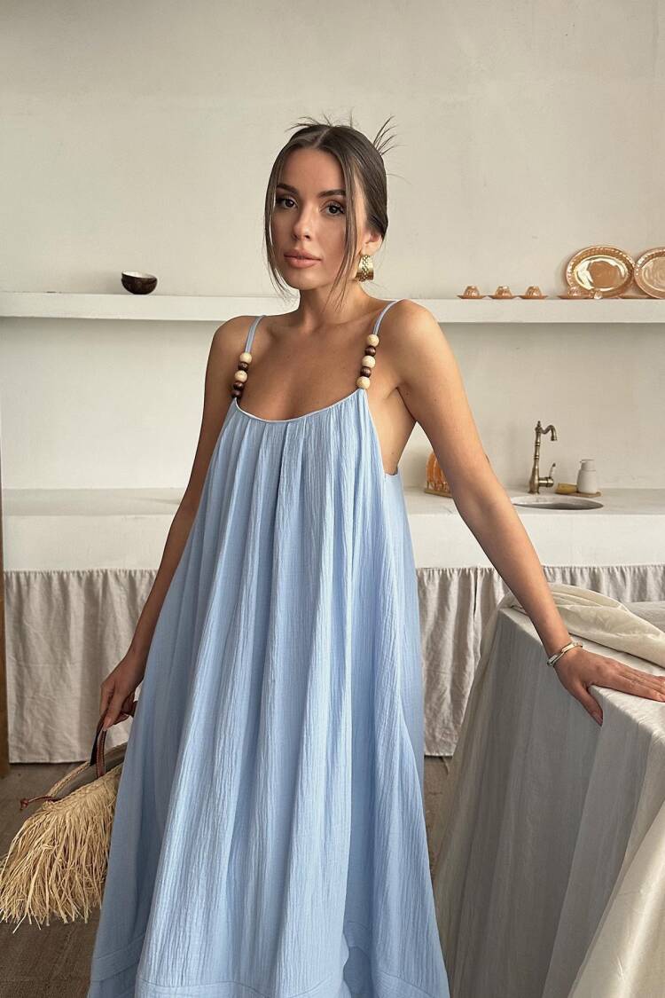 WholesaleStrappy Mueslin Dress
