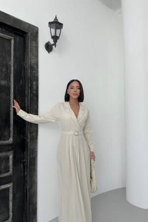 Linen Dress With Belt - Brand: My Fashion - Women's Clothing Wholesale - Globality Store