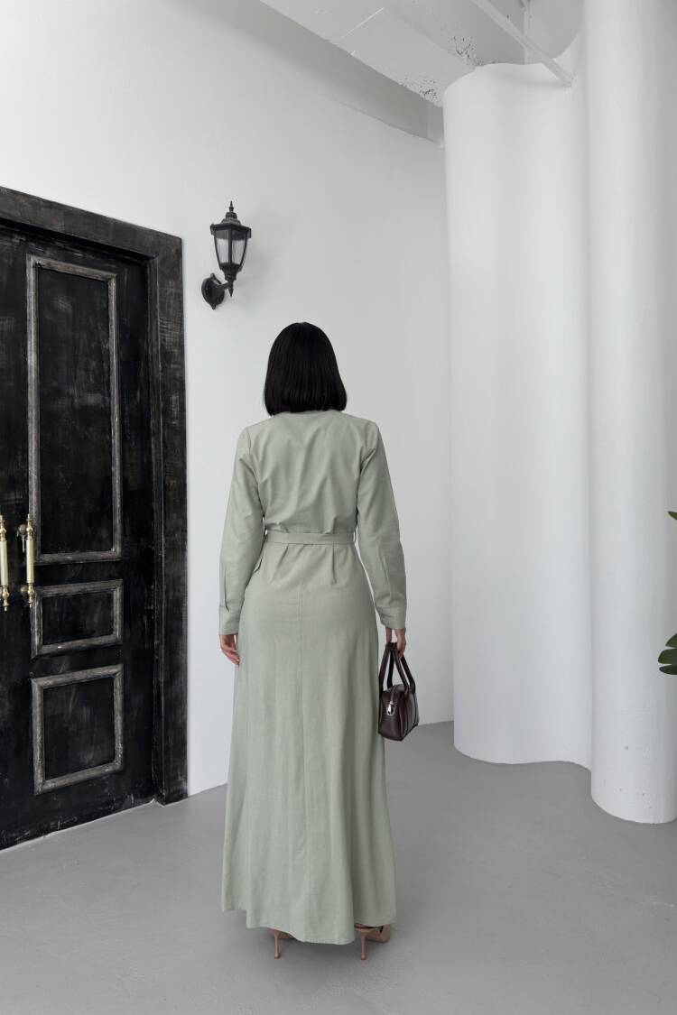 Linen Dress With Belt