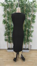 Women's Strappy Sleeveless Waist Ruffle Slit Midi Janjan Crepe Dress - Black - Brand: Janes - Women's Clothing Wholesale - Globality Store