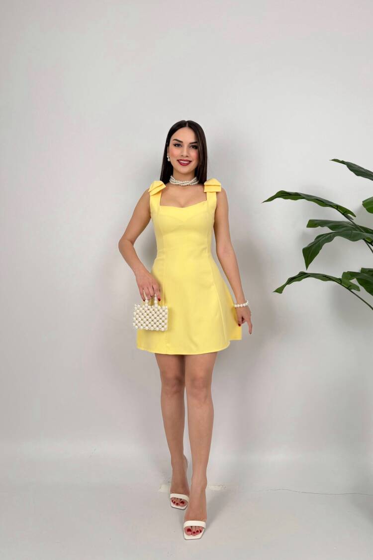 Off Shoulder Bow Mini Dress