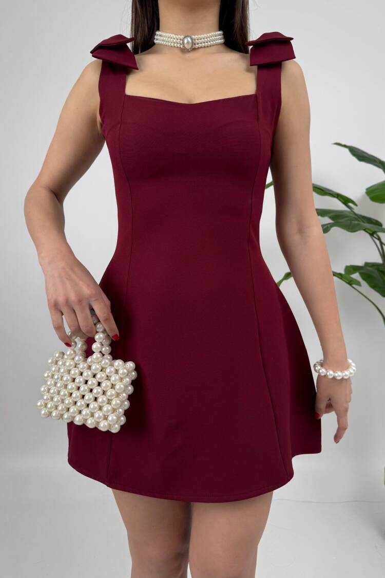 Off Shoulder Bow Mini Dress