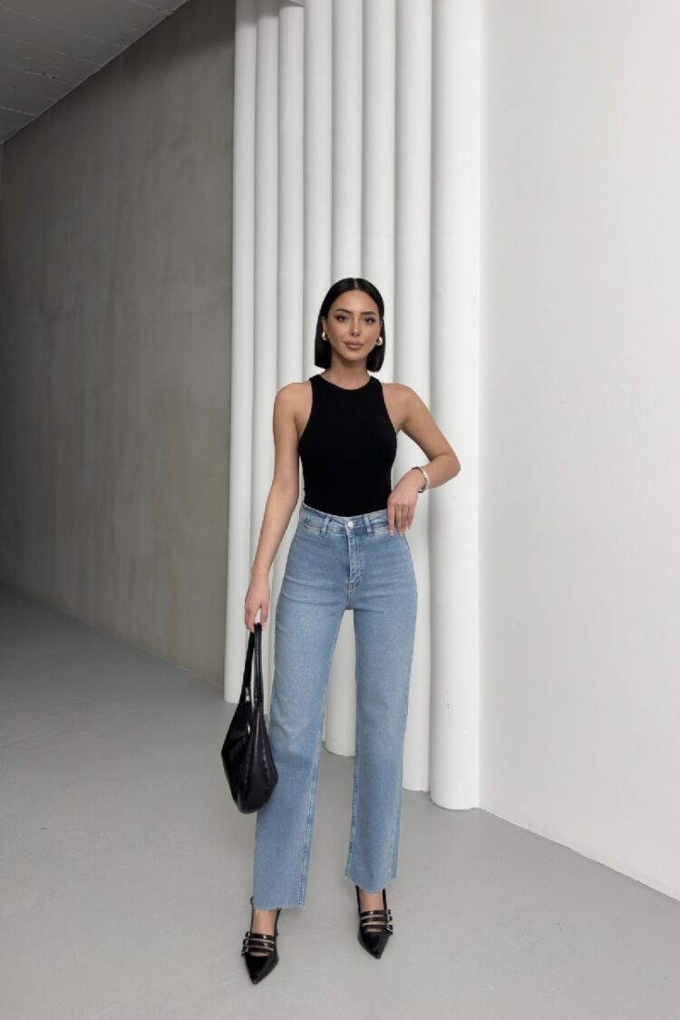 Pocket Detailed Palazzo Jeans