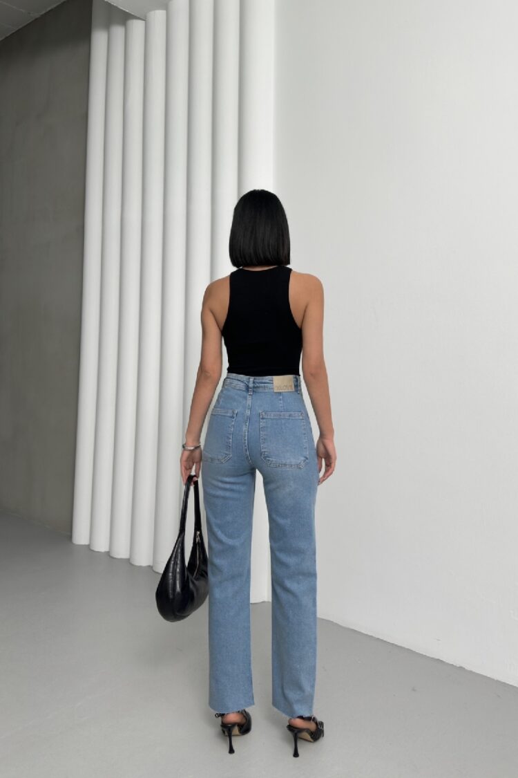 Pocket Detailed Palazzo Jeans