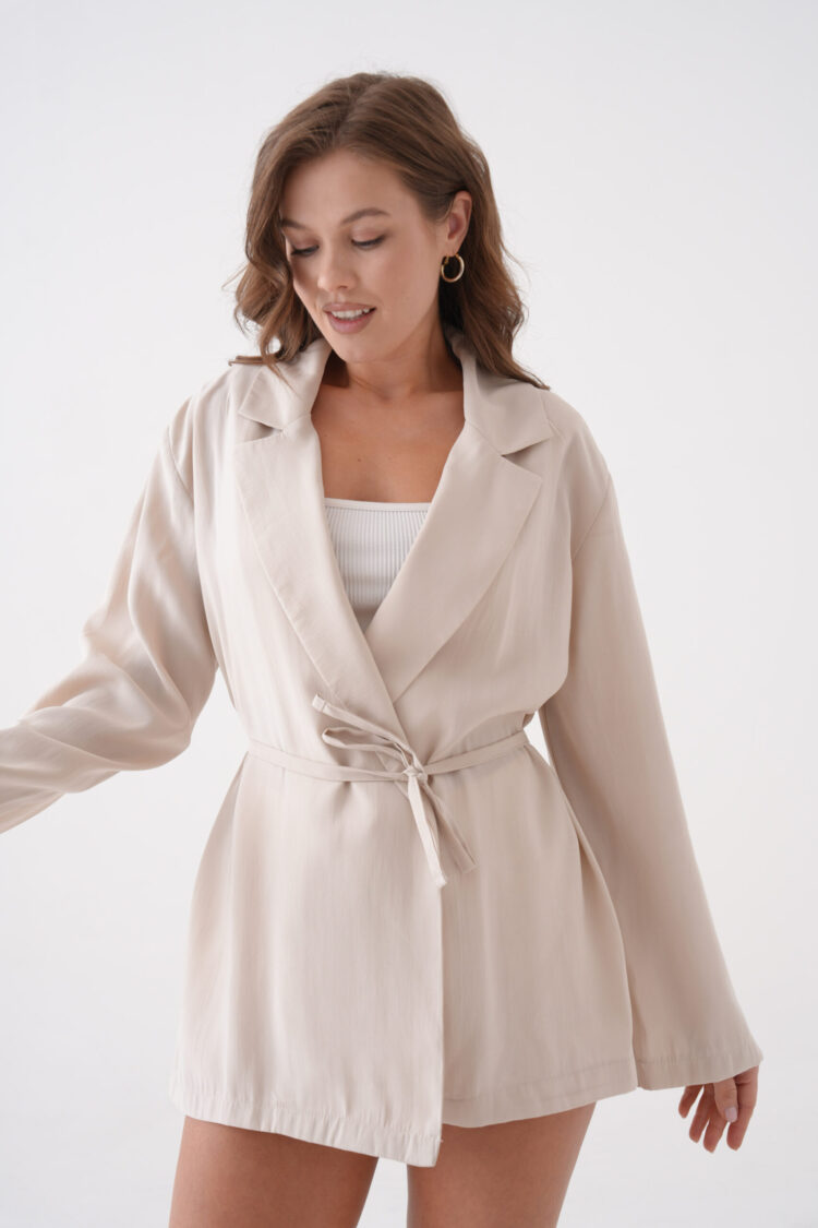 Lace Detailed Unlined Modal Jacket 29081