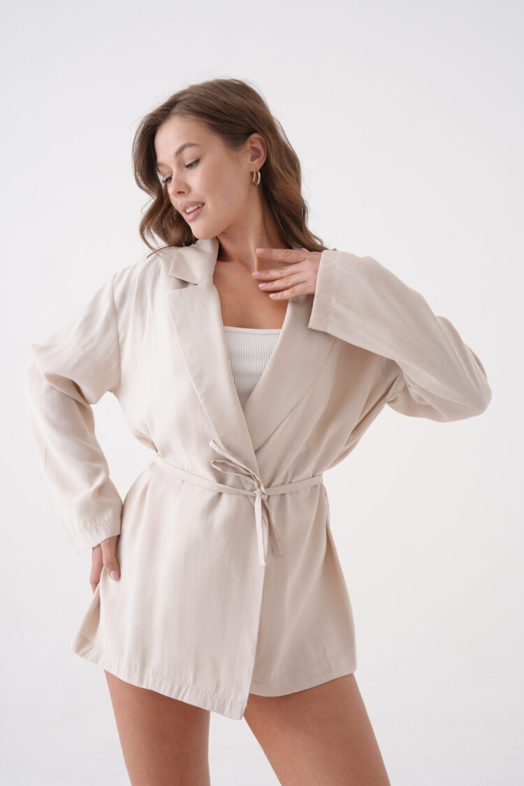 Lace Detailed Unlined Modal Jacket 29081