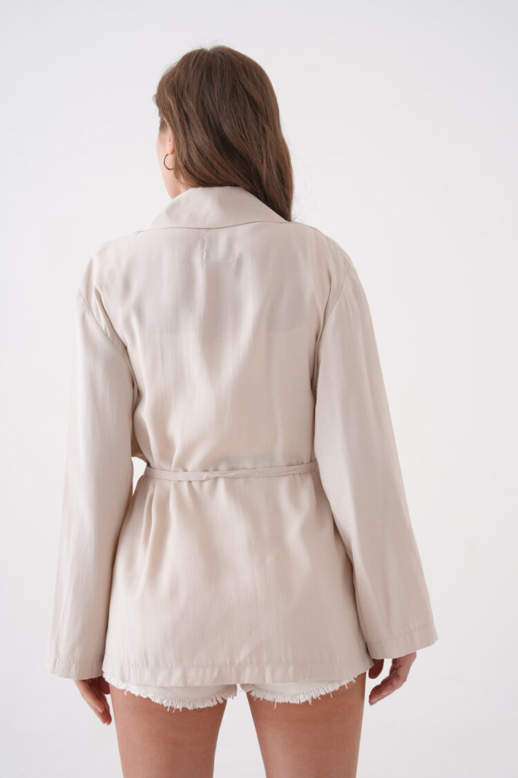 Lace Detailed Unlined Modal Jacket 29081