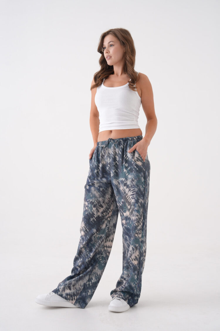 Oil Tie Dye Pattern Wide Cut Modal Pants 29187
