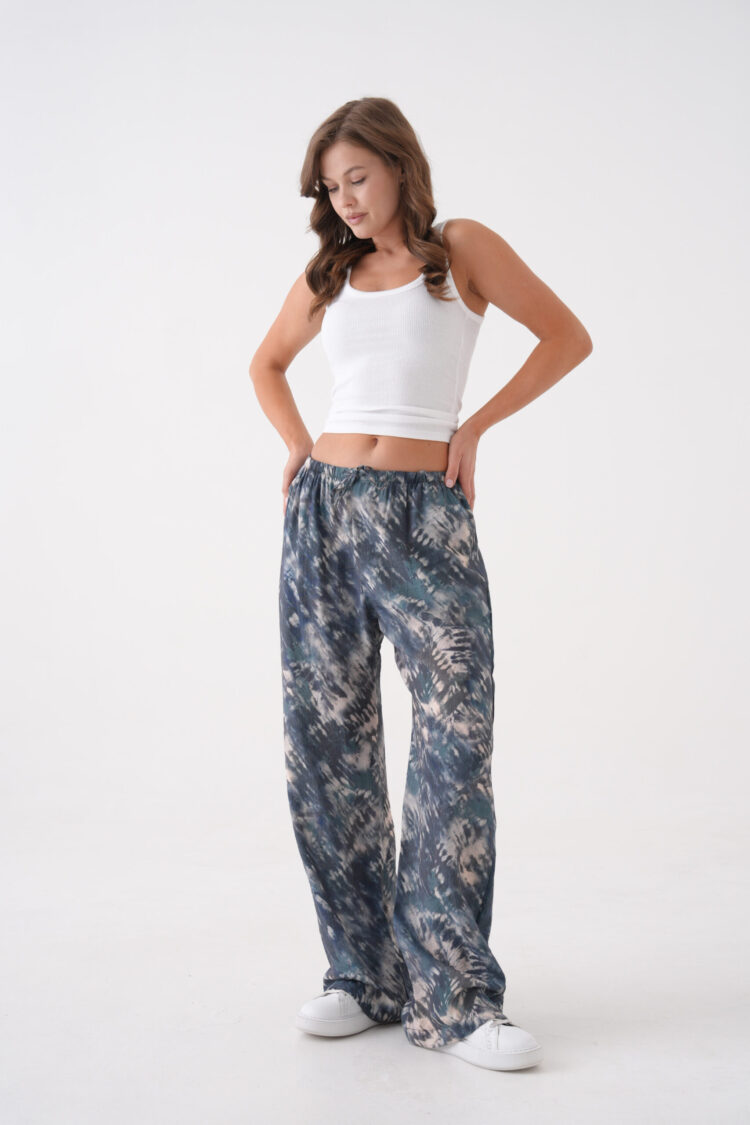 Oil Tie Dye Pattern Wide Cut Modal Pants 29187