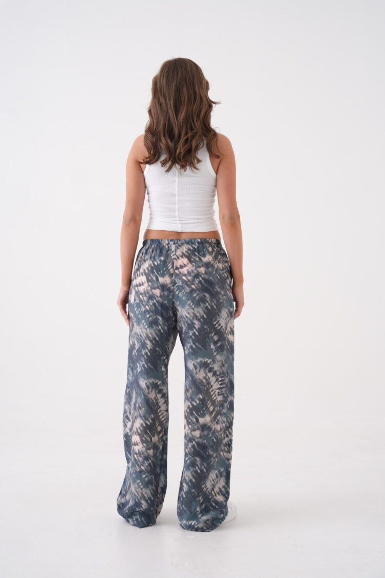 Oil Tie Dye Pattern Wide Cut Modal Pants 29187